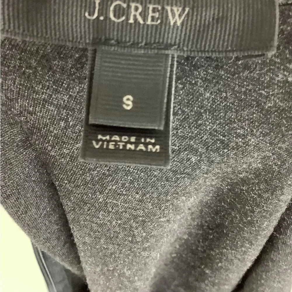 J Crew Sz S Sheath Dress With Tulle Trim Arms Gray Viscose Business Style